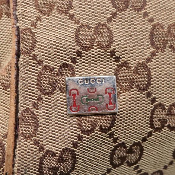 GUCCI GG Canvas Web Sherry Line Tote Bag Beige Green Red 145758 Auth 93992 - Picture 10 of 16